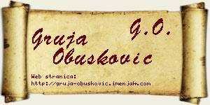Gruja Obušković vizit kartica